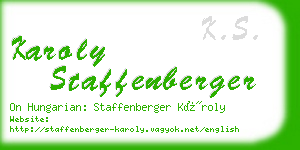 karoly staffenberger business card